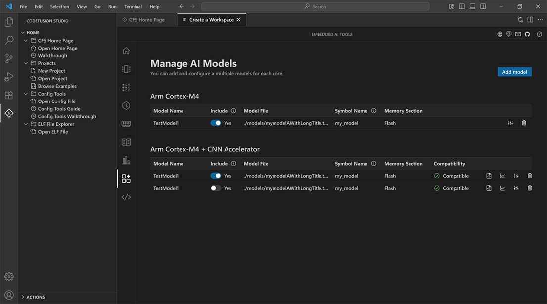 CodeFusion Studio Embedded AI Tools